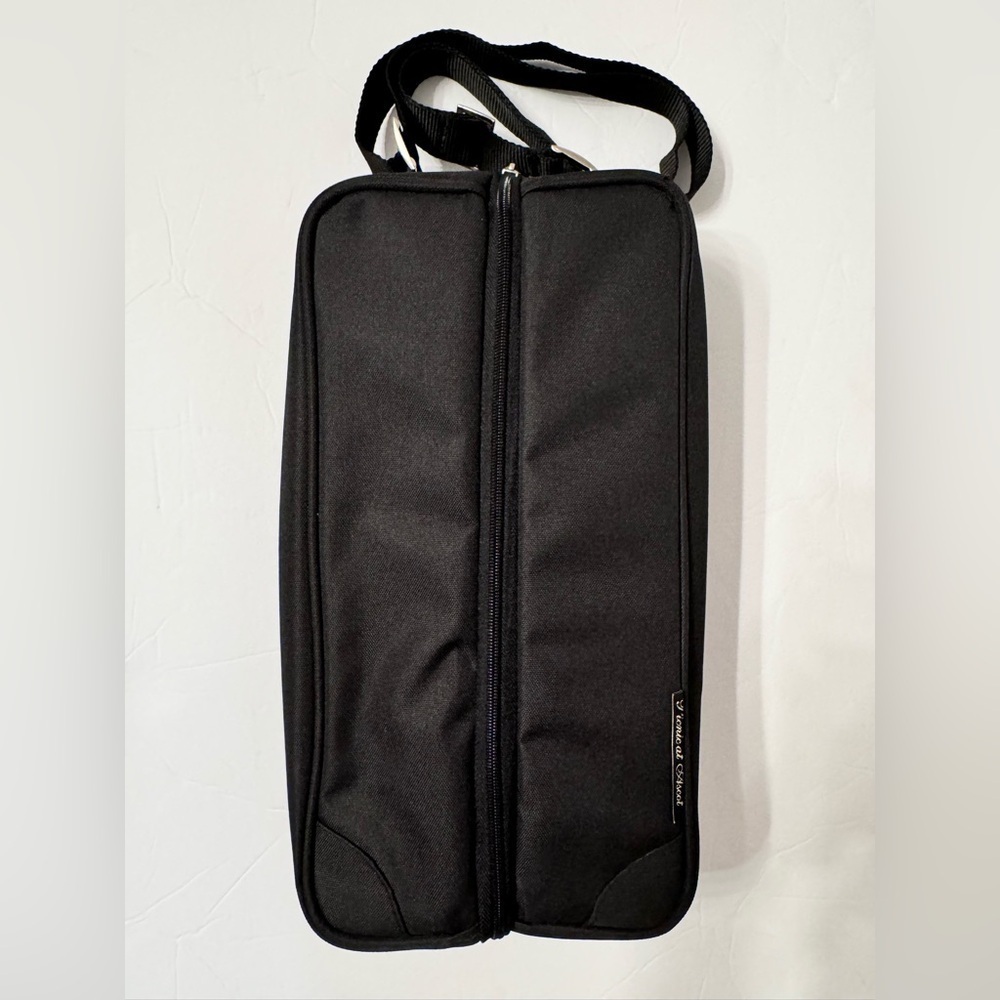 Picnic At Ascot Black 2 Compartment Insulated Wine Tote - Picture 2 of 8